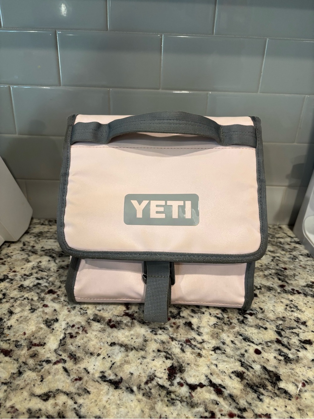 Yeti Pale Pink Lunch Cooler with Gray Trim